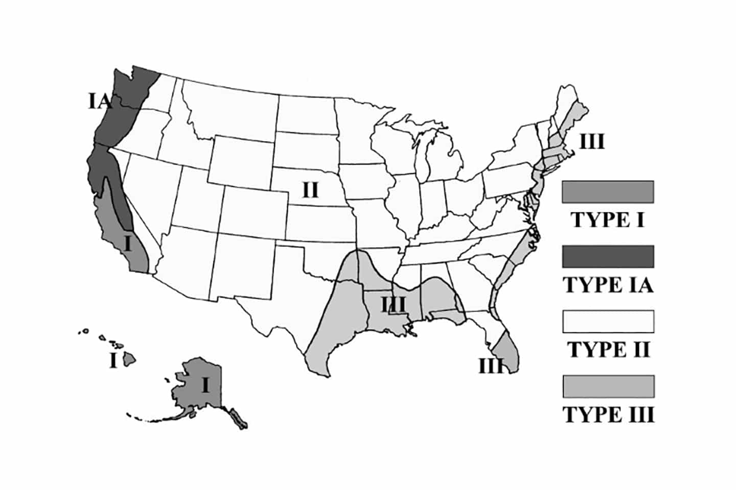 Rainfall distribution USA