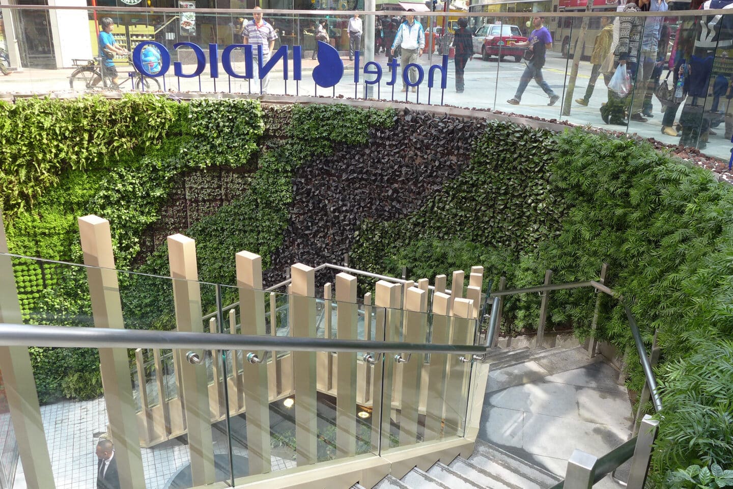 Sempergreen living wall HK Indigo Hotel stair